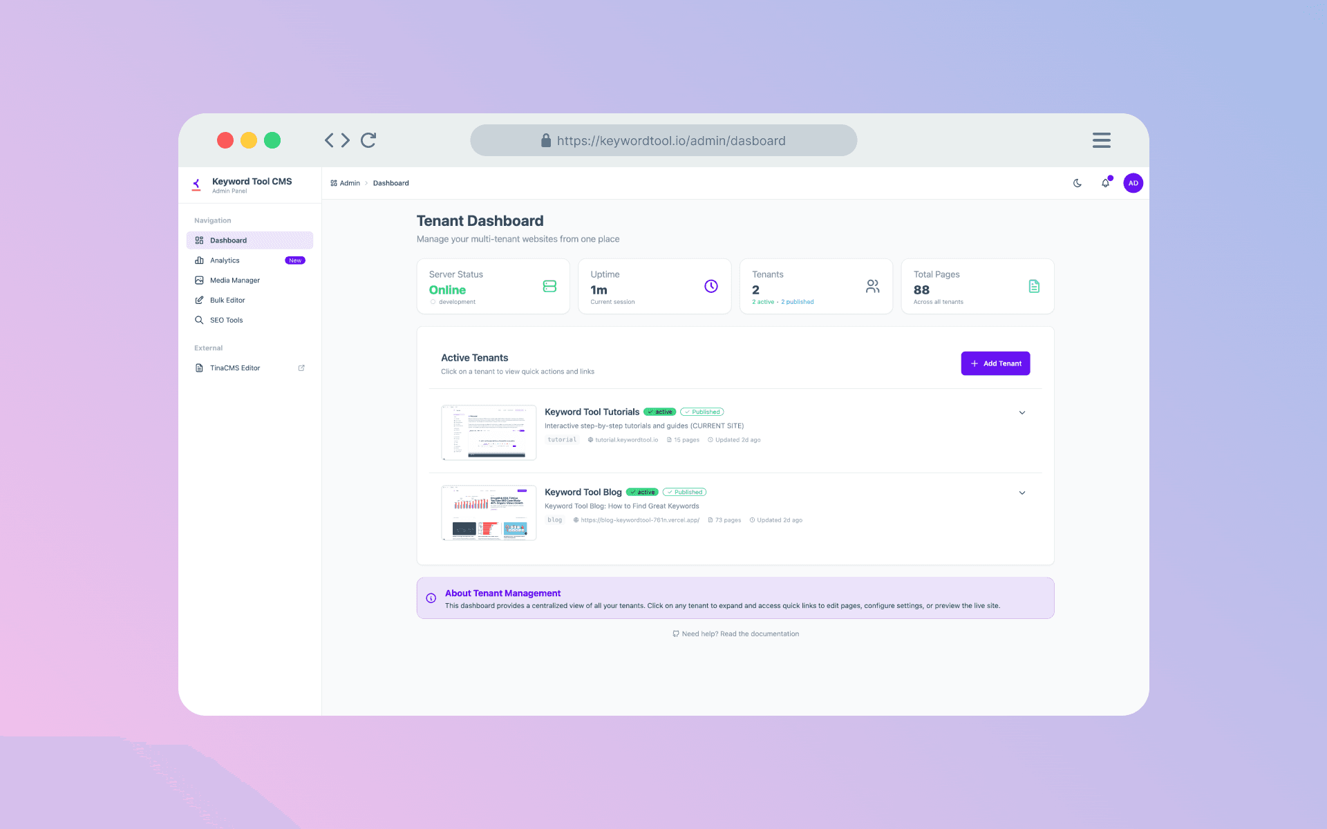 Keyword Tool CMS - main image