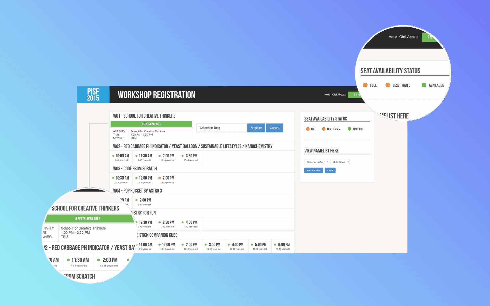 PISF 2015 Registration System - main image